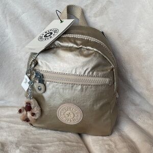 Kipling Metallic Gold Mini Backpack